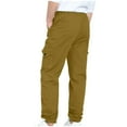 thumbnail image 4 of Spazoro Boys Cargo Pants with Multi-Pockets, Elastic Waist Baggy Soft & Warm Solid Color Casual Straight Leg Pants for Boys Khaki Size 12 T, 4 of 9