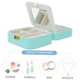 thumbnail image 2 of Jewelry Organizer Travel Jewelry Box Travel Jewelry Organizer and Storage Small Jewelry Organizer Box for Girls Women with Mirror, Blue, 2 of 7