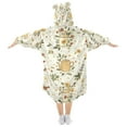 thumbnail image 2 of FORMRS Wearable Blanket Hoodie with Sleeves for Kids Cozy Flannel Sweatshirt, Birds Sunflowers, 2 of 7
