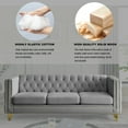 thumbnail image 5 of Living Room Couch Velvet Big Comfy Sofa Tufted Furniture Sleep Bed with 3 Seat Cushions 80.5 inch, Grey, 5 of 9