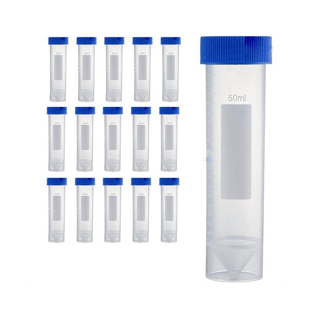 Qtmnekly Self Standing Centrifuge Tubes 50ML, [50 Pack] Plastic Test
