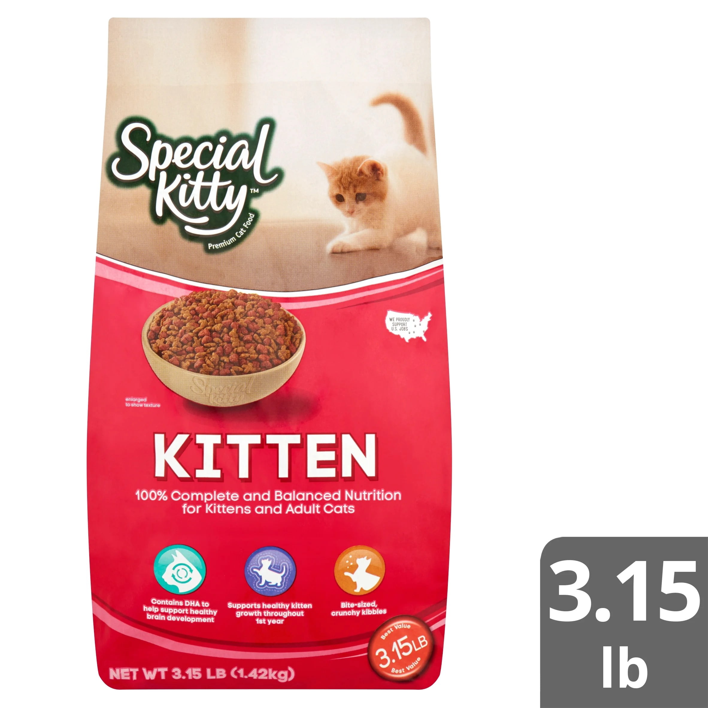 Special Kitty Kitten Formula Dry Cat Food, 3.15 lb