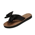 thumbnail image 2 of Xdegoge Women's Bow Flip Flops Sandals Flat Thick Sole Summer Beach Shoes Open Toe Slip On Shoes Casual Vacation Daily Walking Footwear, 2 of 9