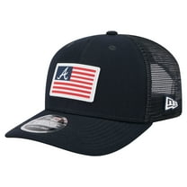 Men's New Era Navy Atlanta Braves Flag 9SEVENTY Stretch-Snap Hat