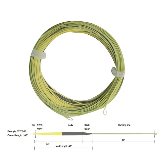 3 Colored WindCutter Fly Line Switch Single Hand Spey Fishing Line Low Stretch Delicate Presentation Trout Lines Yellow Grey Moss Mainline