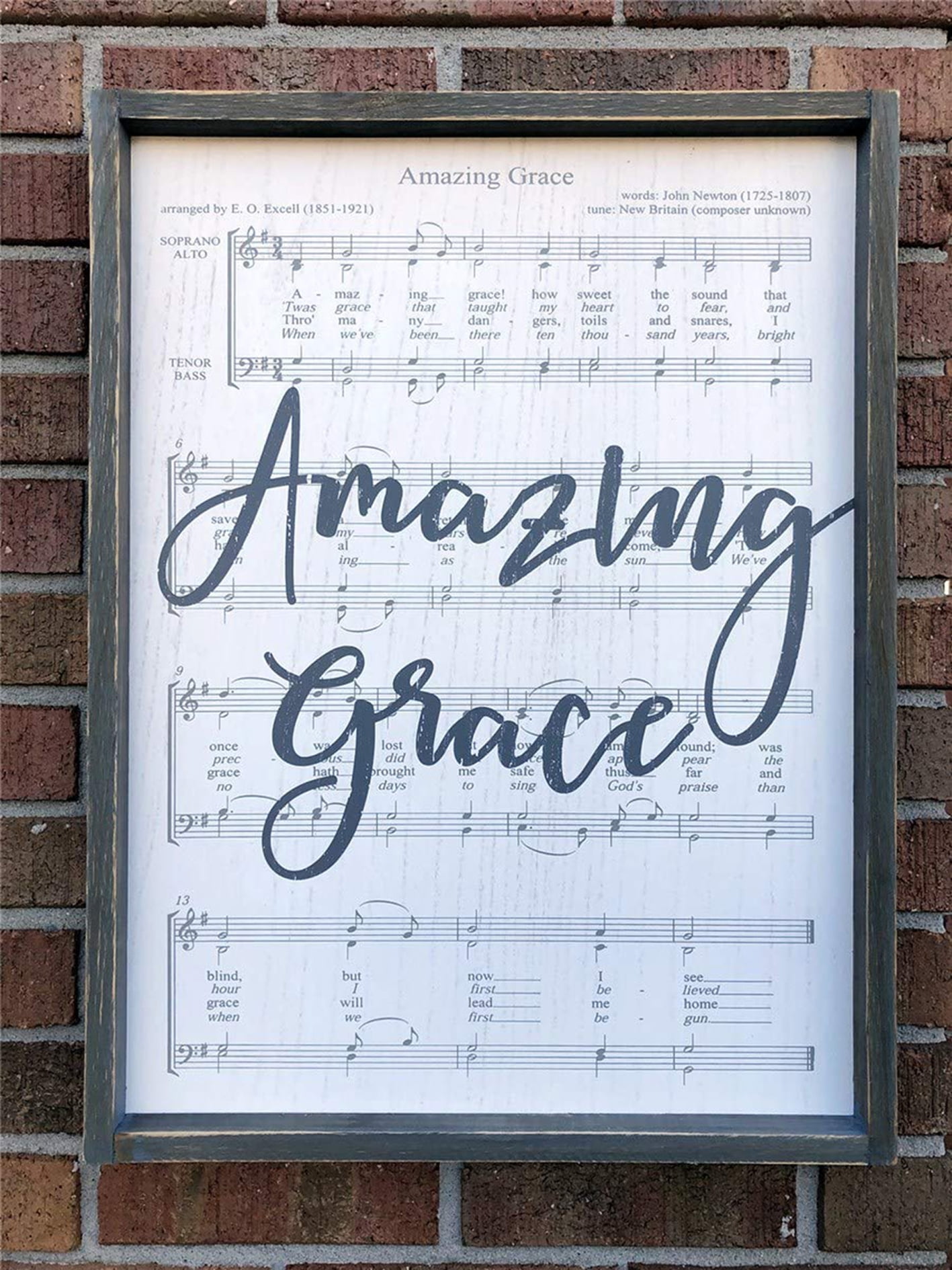 Parisloft Indoor Amazing Grace Sheet Music Design Farmhouse Rustic Wood  Wall Plaque, 24"H - Walmart.com