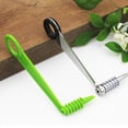 thumbnail image 4 of XIPYYKM 2Pcs Stainless Steel & Plastic Flower Roller, Stainless Steel Kitchen Tools, Piranha Spiral Cutter Tools, Easy to Clean Suitable for Cutting Zucchini Potatoes Cucumbers Carrots, 4 of 9