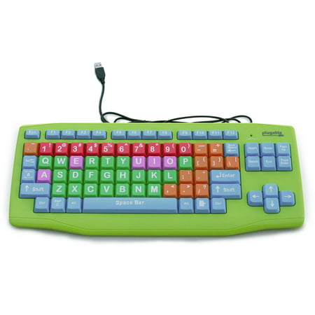 Plugable USB Kids Computer Keyboard with Extra-Large Color-Coded
