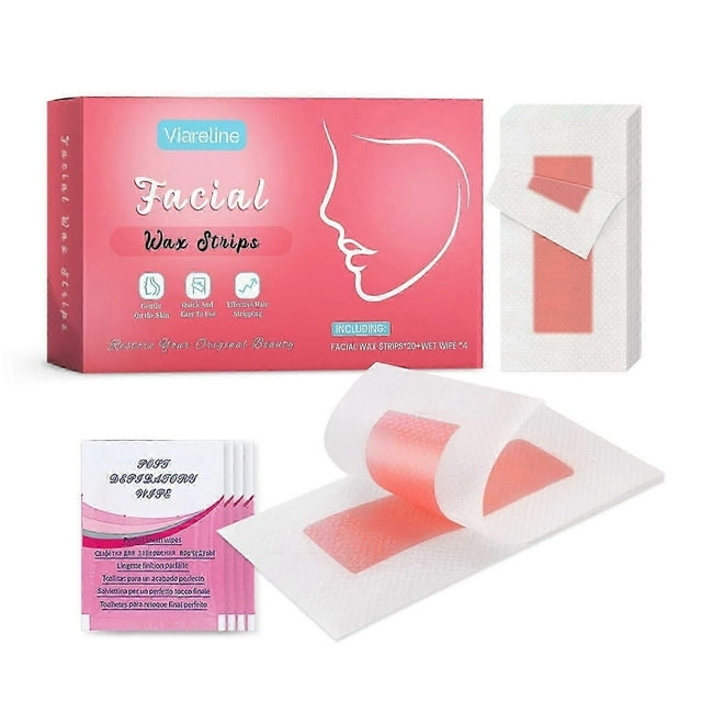 20PCS Facial Wax Strips for Hair Removal, Facial Hair Removal for Women, Waxing Kit for Women's Face, Bikini, Chest, Body, Arms, Legs, Back, & Brazili