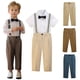 thumbnail image 5 of Odeerbi 6M-10Y Niños Niñas Traje Formal Pantalones Vestido Pantalones Uniformes Pantalones Color Sólido Lindo Casual Pantalones Uniformes Escolares, 5 of 5
