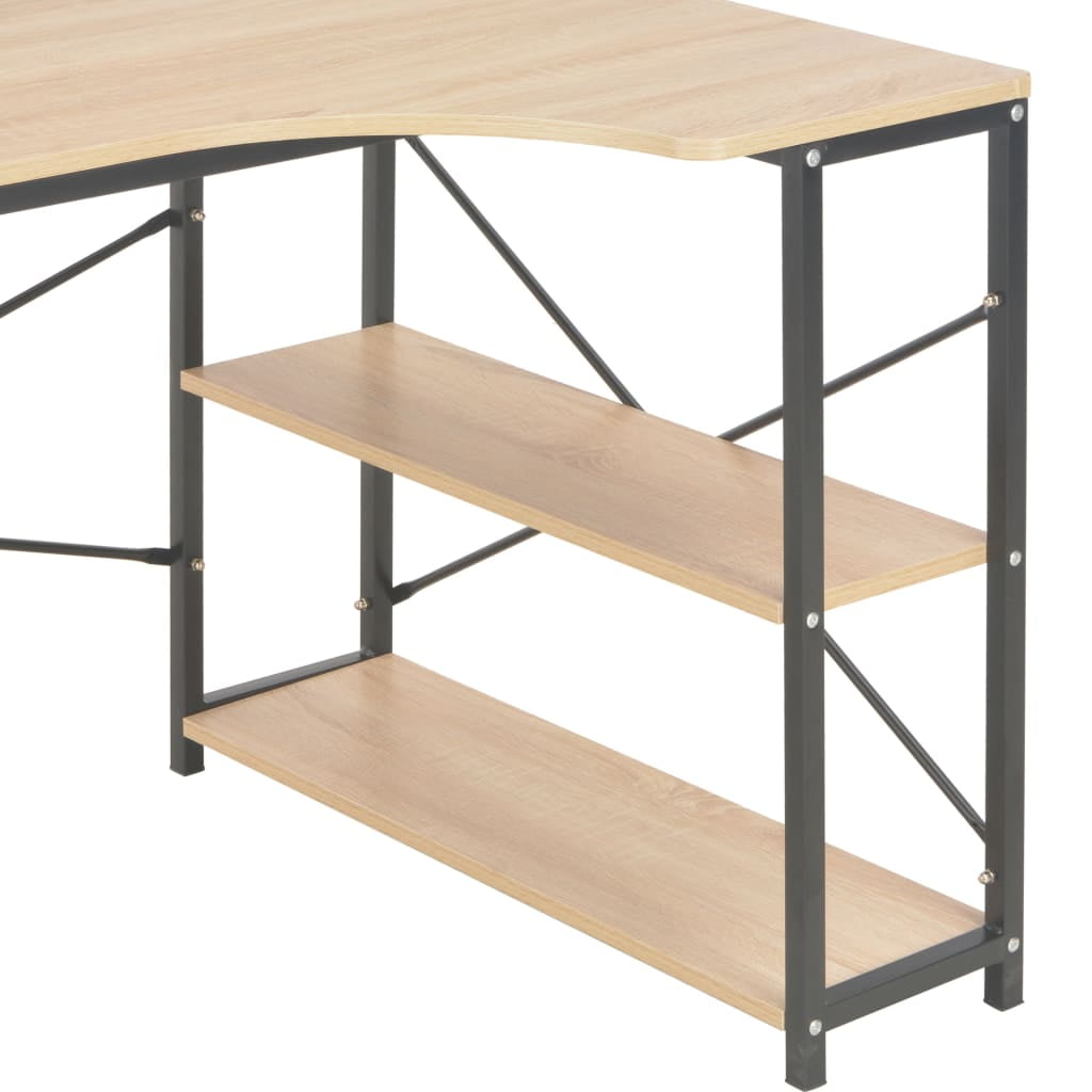 Lowestbest Modern Writing Desk, Computer Desk Workstation for Home Office, Black and oak Lowestbest Modern Writing Desk, Computer Desk Workstation for Home Office, Black and oak