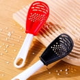 thumbnail image 5 of 2pcs Multifunctional Cooking Spoons, Heat Resistant Plastic Non-Stick Can Be as Small Strainer Scoop Egg Separator Food Masher Garlic Ginger Grater Colander, Easy to Clean (Black, Red), 5 of 5