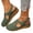 Green, variant on Women's Perforated Sandals Adjustable Strap Wedge Slingback Open Side Breathable Boho Summer Vacation Footwear
