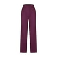 thumbnail image 3 of Dasayo Casual Pants for Womens Elastic Waist Solid Trousers with Pockets Plus Size Straight Leg Slacks, 3 of 5