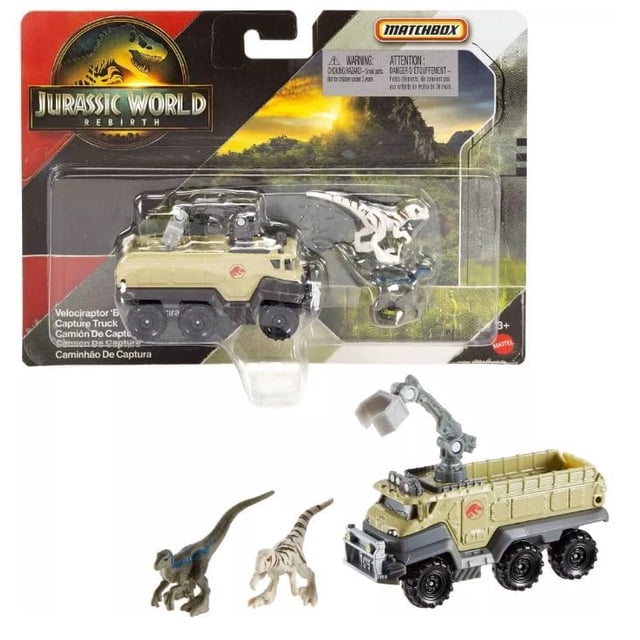 Vehículo de juguete Hot Wheels Jurassic World Rebirth con figura