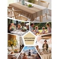 thumbnail image 5 of Brown White Ombre Table Cloth, Vintage Farmhouse Abstract Striped Waterproof Tablecloth for Rectangle Tables, Reusable Washable Fabric Table Cover for Restaurant Kitchen Dining Tables 60"x84", 5 of 6