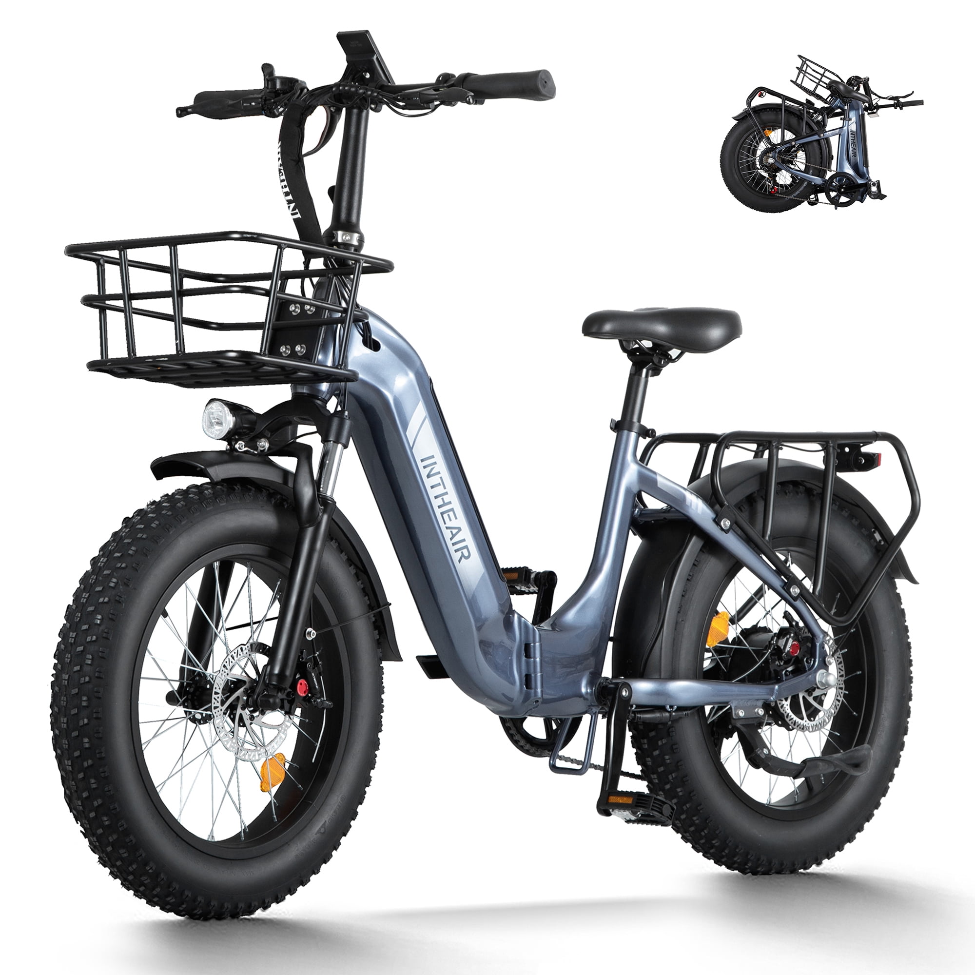 INTHEAIR Colts Electric Bike for Adults 20" x 4.0 Folding ebike for