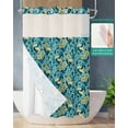 thumbnail image 2 of No Hook Shower Curtain with Snap in Liner, Summer Yellow Flowers Blue Texture Hotel Shower Curtains for Bathroom, Washable Shower Curtain Liner Set with Mesh Top Window, 36"x72", 2 of 6