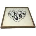 thumbnail image 4 of Square Framed Heart Shape Musical Instruments Wood Wall Decor, 4 of 5