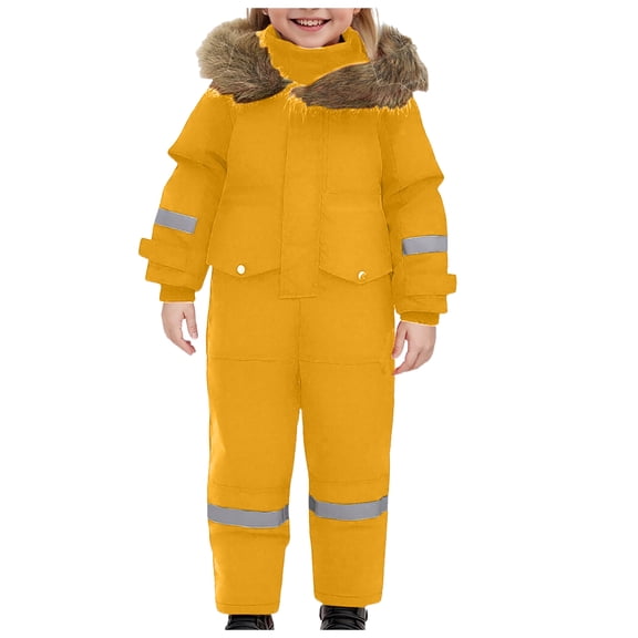 GXWEA Toddler Boy Snow Suit Girls Snowsuit Kids Snow Suit Boys Girls One Piece Snowsuits 2025 Winter Warm Outdoor Overalls Waterproof Snowboarding Ski Suits 1-2 Years