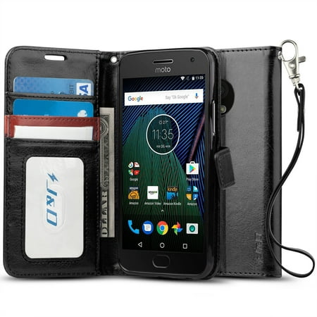 Moto G5 Plus Case, J&D [Wallet Stand] [Slim Fit] Heavy Duty Protective Shock Resistant Flip Cover Wallet Case for Motorola Moto G5 Plus (5.2