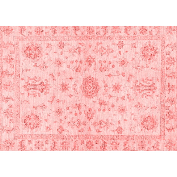 Ahgly Company Machine Washable Indoor Rectangle Oriental Red Traditional Area Rugs, 5' x 8'
