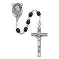 thumbnail image 1 of McVan 942DF 4 x 6 mmm Oval Wood Cross Rosary Set - Black, 1 of 1