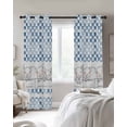 thumbnail image 3 of Blue Plaid Farmhouse Blackout Curtains 84 Inches Long, Watercolor Cute Country Pigs Checkered Thermal Insulated Black Out Curtains, Darkening Window Curtain for Bedroom Living Room 42"x84" 2 Panels, 3 of 9