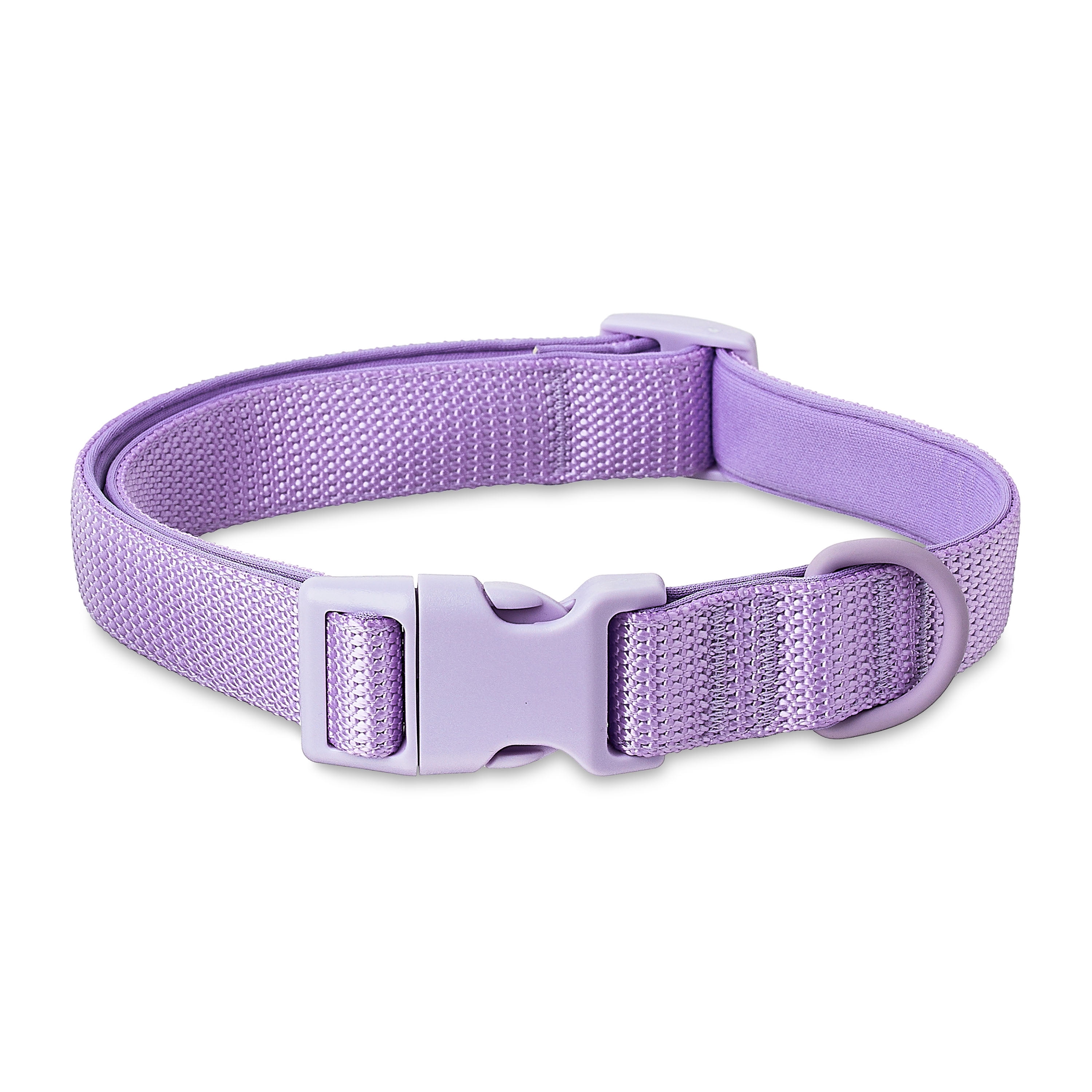 Vibrant Life Neoprene Cushioned Walking Dog Set, Adjustable Dog Collar and Harness with 6ft Leash, Lavender, Large