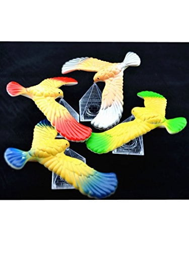 3 Pcs Cute Balancing Bird With Clear Triangle Stand US Seller Colors May Vary 