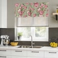 thumbnail image 5 of Flowers Vintage Valances for Windows, Decorative Rod Pocket Window Valance Curtains, Green Leaves Pastoral Floral Country Short Curtain Drapes for Kitchen/Living Room, 2 Panels, 42" W x 18" L, 5 of 8