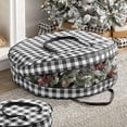 thumbnail image 3 of Round 36" Wreath Storage Container With Handles, Fabric Christmas Wreath Storage, 3 of 5