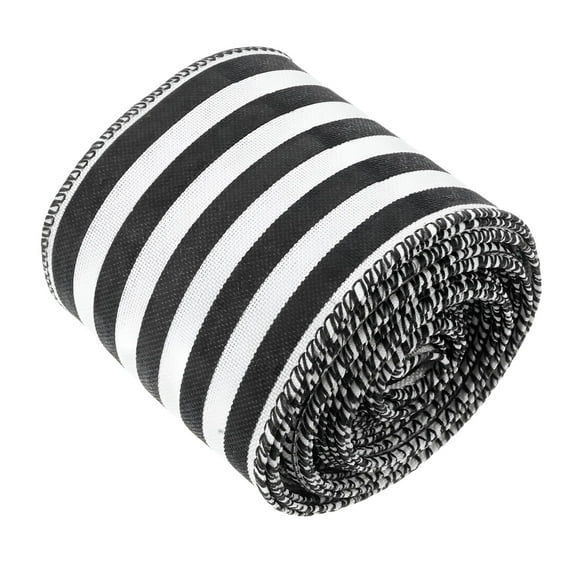 CCOCC Farmhouse Ribbon Black And White Striped Ribbon Easy To Tie Ribbon For DIY Crafts And Decorations Ribbon With Wired Edge Floral Bouquets Ribbon