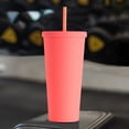 thumbnail image 2 of vnanda Easy to Fill Tumbler 720ml Matte Tumbler with Wide Mouth Easy to Heat Resistant Double Wall Vacuum Coffee Tumbler with Lid Straw Leakproof for Travel, 2 of 7