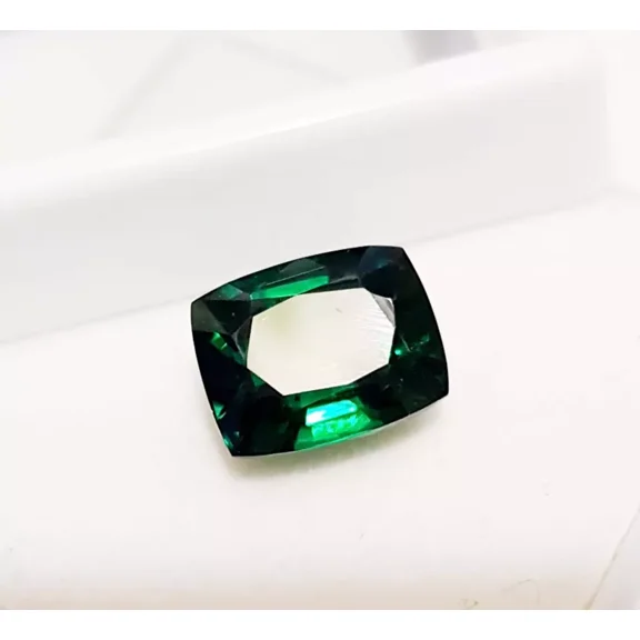 Green Garnet 10.90 CT Cushion Shape Lab-Created Glass Filled Loose Gemstone