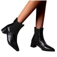 thumbnail image 6 of Tawop Women Boots Chunky Low Heel Winter Pointy Toe Fall Black Boots, 6 of 6