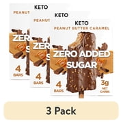 (3 pack) Keto Pint Peanut Butter Crunch Ice Cream Bars, No Added Sugar, 2.75 fl oz, 4 Count