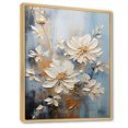 thumbnail image 2 of Designart "Serene Blue Floral Mixture I" Seasonal Flowers Floater Framed Wall Art Prints, 2 of 5