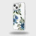 thumbnail image 1 of Caseco Mag-SafeiPhone 15 Blue Floral Clear Case, 1 of 5
