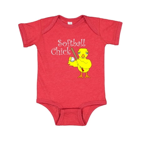 

Inktastic Softball Chick White Text Gift Baby Girl Bodysuit