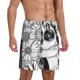 thumbnail image 2 of Fotbe Floral Sugar Skull Portrait Pantalones Cortos de Pijama para Hombre, Ropa de Dormir, Pantalones de Pijama Cortos para Hombre-Small, 2 of 6
