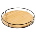 thumbnail image 3 of Bandeja giratoria multifuncional para organizar la cocina, ideal para bar, despensa y refrigerador. Negro, 3 of 9