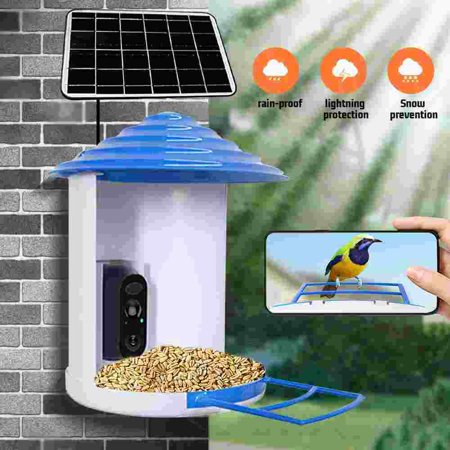 Solar Powered Smart Bird Feeder with Camera  AI Recognize Bird Species  1080P HD Night Vision Auto Capture Camera Bird Watching Wireless Camera  Ideal Gift for Bird Lovers