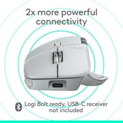 Logitech MX Master 4 for Mac, Ergonomic Bluetooth Mouse with Advanced Performance Haptic Feedback, Ultra-Fast Scrolling, USB-C Charging, White Silver