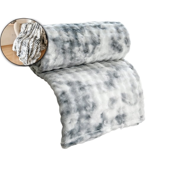 VQPeo Soft Polyester Fleece Blanket, Office Nap Sofa Cover, Gray, 39.37×27.56 Inch