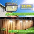 thumbnail image 2 of Claoner Solar Lights Outdoor , 176 LED 3000LM Motion Sensor Security Wall Lights for Yard Garage, 4 Pack, 2 of 8