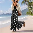 thumbnail image 4 of Women's Polka Dot Jumpsuit, Casual Wide Leg Bib Overalls with Pockets, Loose Fit Sleeveless Dot Print Summer Rompers Long Pants, 4 of 7