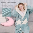 thumbnail image 4 of Bata para mujer, albornoces con cremallera, bata con capucha para mujer, ropa de dormir cálida de forro polar de felpa, camisón largo de pijama, 4 of 5