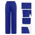 thumbnail image 5 of Scrubs for Women Set Medical Uniform Stretch Short Sleeve Vneck Top & Straight Leg/Jogger Pants with Mutli Pockets Royal Blue,M, 5 of 7