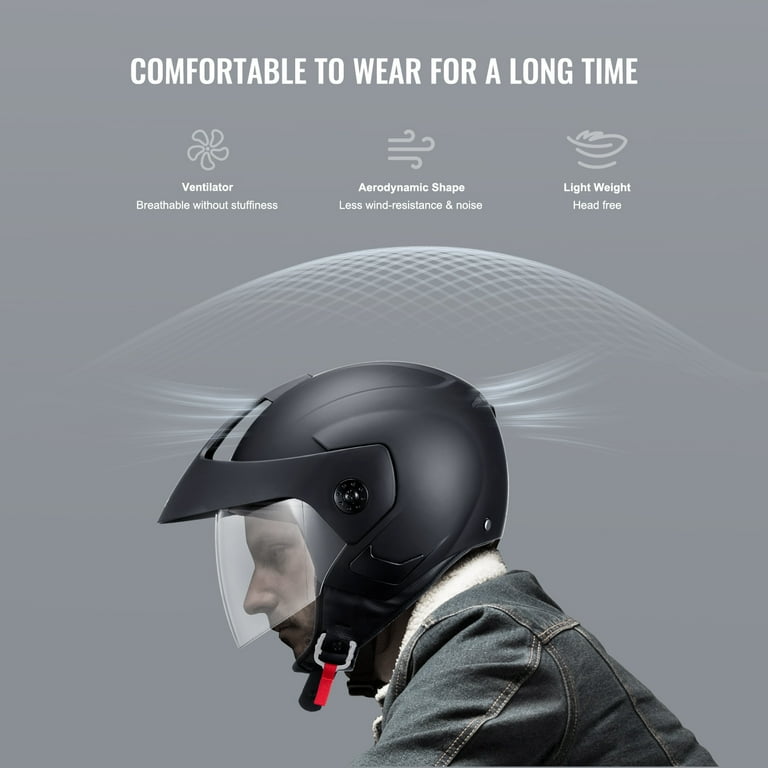 KFFKFF Motorbike Helmet, 3/4-Face, Intelligent Urban ABS